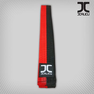 Poom taekwondo-band JCalicu | Rood / Zwart (Maat: 260)
