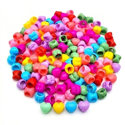 Set van 50 mini haar clips – multicolor – kunststof hart vorm haar klemmetjes – kleine haar accessoires voor meisjes en dames