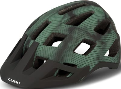 CUBE Fietshelm Badger - Endurahelm - 21 Ventilatiegaten - Antibacteriële Coolmax - Verstelbaar - EPS Double In-Mould - 52-56 cm - S - Groen