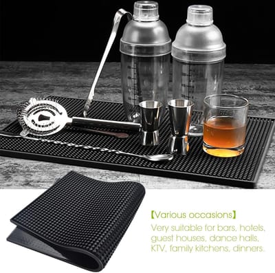 Afdruipmat, servies, afdruipmat, siliconen, gootsteenmat, voor keuken, barmat, rubber, bar, servies, mat, servies, siliconen mat (2 stuks)