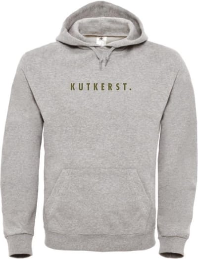 Foute kersttrui hoodie grijs XXL - Kutkerst - olijfgroen - soBAD. | Kersttrui soBAD. | kerstsweaters volwassenen | kerst hoodie volwassenen | Kerst outfit | Foute kerst truien