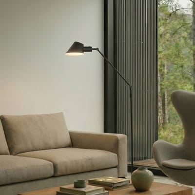 Lindby - vloerlamp - 1licht - Metaal, ijzer - H: 176.5 cm - E27 - zwart