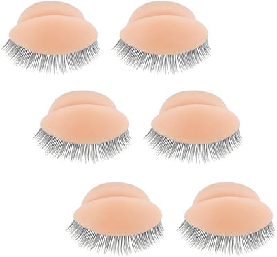JHUBERS- Oogleden 3 Paar - Vervangend met Wimpers - Afneembaar - Realistisch Siliconenrubber - Geschikt voor Wimpertraining - Beige