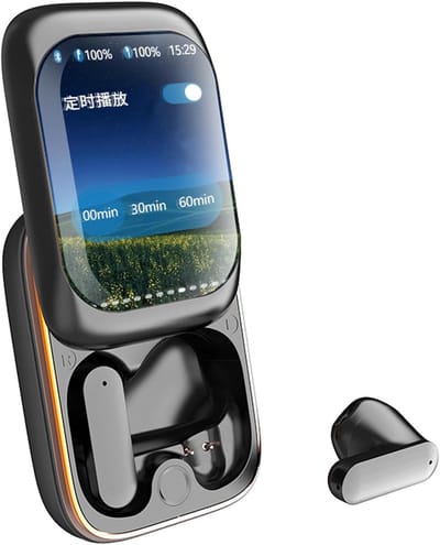 Slimme draadloze hoofdtelefoon - Touchscreen oordopjes - Muziek en gesprekken - Actieve ruisonderdrukking - 6 x 4.3 x 2.9 cm