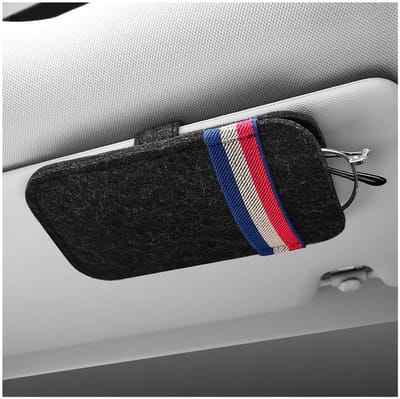 Dailygoods- Brilhouder - Zachte Vilt - Brilhouder Auto - Universele Auto-accessoires - Opbergtas - Antislip - 15,5 cm x 9,2 cm x 3,5 cm - Brilopberger