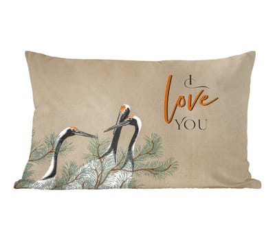 Sierkussens - Kussentjes Woonkamer - 60x40 cm - Quotes - I love you - Spreuken - Japandi