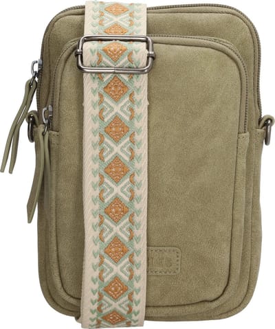 Beagles Malaga Crossbody Telefoontasje - Trendy Schouderband - Premium Leatherlook - Lichtgroen