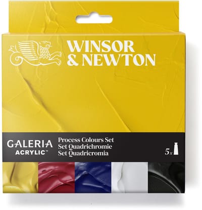 Winsor & Newton 2190618 Galeria Acryl Process Colours Set – 5x60ml | Hoogwaardige acrylverf voor CMYK-menging