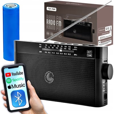 Renew Force FM-AM4 – Draagbare AM/FM Radio + Bluetooth – Zwart