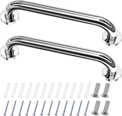 Ouderenleuningen 2-pack - Wandbeugel Badkamer 30 cm - Roestvrij staal - Toiletbeugel - Antislip