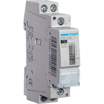 Hager - Bedieningsrelais 2X16A 230V 1No+1Ng - Erc218