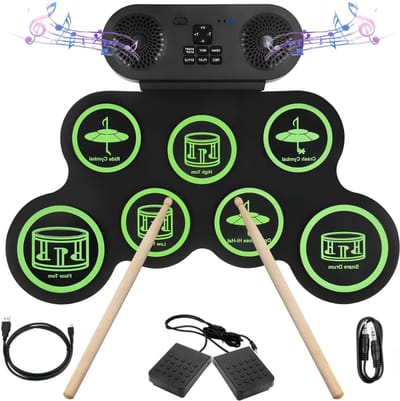 REN® Drumstel Elektronisch - Drumstel - Drumstel Elektronisch Volwassen - Groen - 42cm x 17cm x 4cm