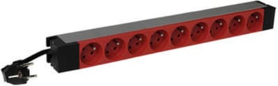 Legrand 646811, Basis, 1U, Eenfasig, Horizontaal/Verticaal, Aluminium, Zwart, Rood