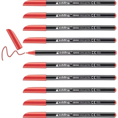 Fineliner edding 1200 002 fijn rood | 10 stuks