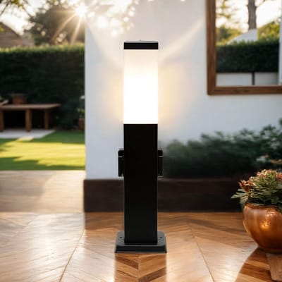 Energiezuil buitenlamp met stopcontact vloerlamp van gegoten aluminium voor 230V stroomaansluiting E27 tuinpadlamp tuinpadlamp buitenlamp tuin oprit