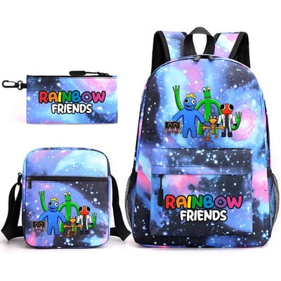 Rainbow Friends Omringende Rugzak Basisschoolleerling Sterrenhemel Schooltas Driesets as the picture