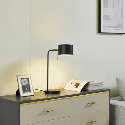 Lindby - Tafellamp - 1licht - Metaal, ijzer - H: 43.5 cm - E27 - zwart
