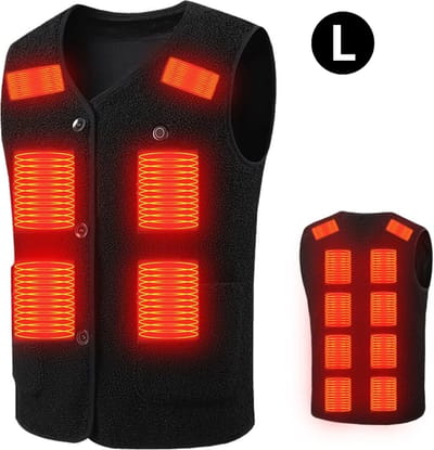 Bovista Verwarmde Bodywarmer - Heated Vest - Elektrische Bodywarmer - Met Knopen - Modern Design - Maat L - Zwart