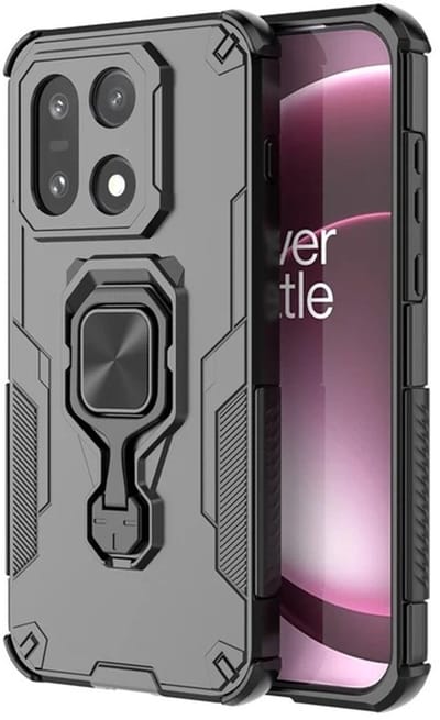 MobyDefend Hoesje - Geschikt voor OnePlus 15 - Dubbelgelaagde Pantsercase Met Standaard - Zwart