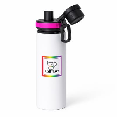 Hacebo® - Pride cadeau waterfles met draaidop roze - Lgbt pride - Pride vlag - Gay cadeau - Gay pride accessoires - Homo - LGBTQ vlag - accessoires - cadeau - met tekst - water fles - 850ML
