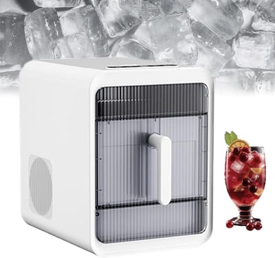 Draagbare ijsmachine - Aanrecht ijsmaker - Drankjes Koel Houden - Zelfreinigende functie - 12 blokjes 10 min - Zilverkleurig