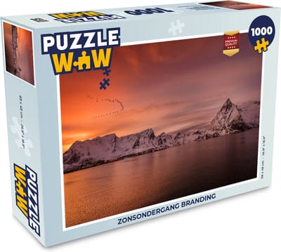 Puzzel Zonsondergang branding - Legpuzzel - Puzzel 1000 stukjes volwassenen