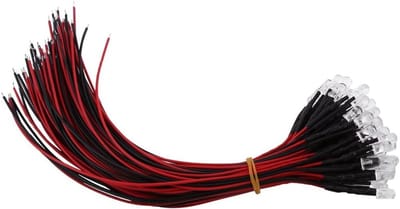 50 Stuks Voorbedrade Waterdichte LED Diodes met Flitsfunctie voor Decoratie en Verlichting (5mm)