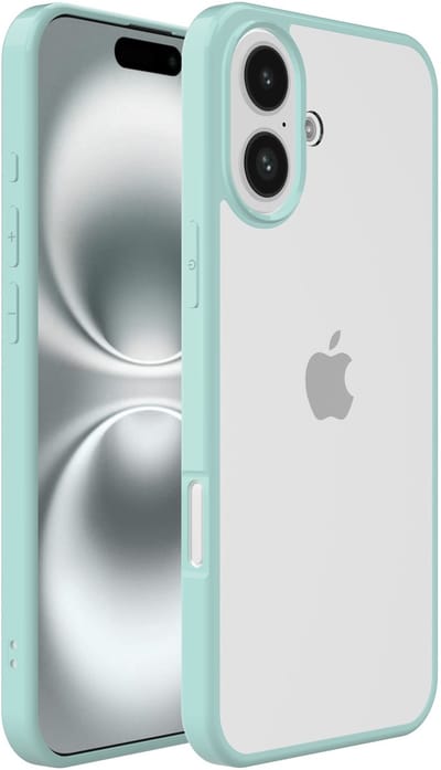 Smartphonica Telefoonhoesje Geschikt voor iPhone 16 met Doorzichtige Achterkant en Sterke Groene Randen - TPU Back Cover Case - Groen geschikt voor iPhone 16