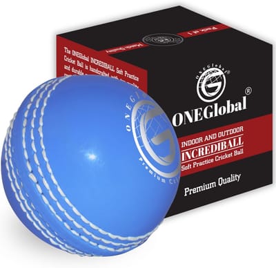 Oefen Cricketbal - Zachte Bal - Cricket Trainen - Echte Naad - 7.2 cm - Donkerblauw
