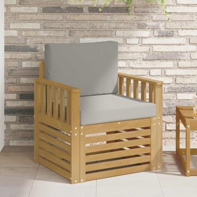 vidaXL - 2 - Stuk - Buiten - bank - set - Polyester - Wit - en - lichtgrijs