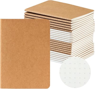 Notitieboekjes A6 - Schriftjes Dotted - Schrijven en Notities - 100 grams dik papier - 24 stuks - Kartonnen Kaft