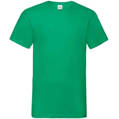 Fruit of the Loom Heren Valueweight V Neck T-shirt (Kelly Groen)