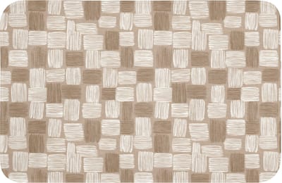 WC mat 60x40 cm - Antislip - Blok - Patroon - Bruin - Toiletmat - Vloermat - Douchemat - Toilet tapijt - Toiletmatten