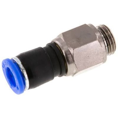 8mm & G1/4'' Draaidoorvoer Insteek Buitendraad Vernikkeld Messing/PBT NBR
