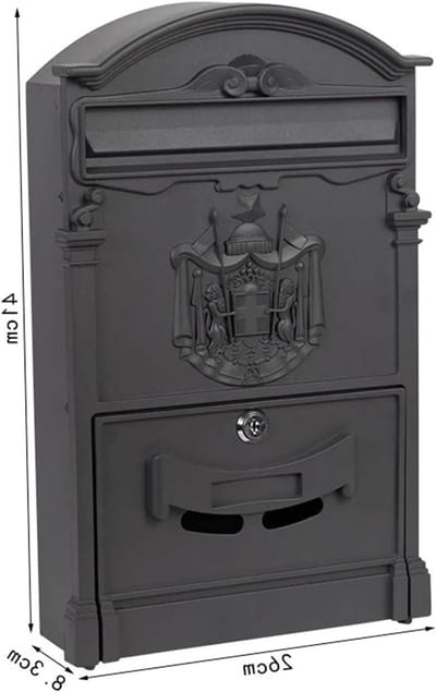 Brievenbus Wandmontage - Postbus Muur - Post Ontvangen - Grote Capaciteit - 16.5 Inch Hoog - Zwart