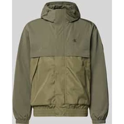 Calvin Klein Long Sleeve Lightweight Nylon Mixed Jacket Dusty Olive Maat: L | Regenjassen Outlet | Heren | Bruin