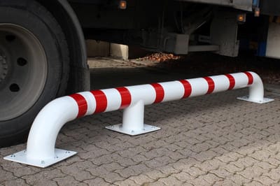 Stalen modulaire wielgeleider - Wit & Rood - 3000 mm x 300 mm x 315 mm- - Gegalvaniseerd staal - - Voor binnen & buiten