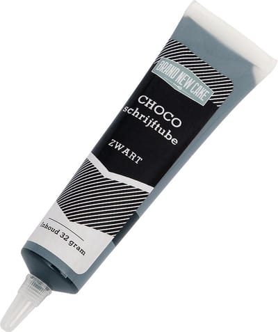 BrandNewCake® Choco Schrijftube 32gr - Zwart - Taartdecoratie - Taartversiering