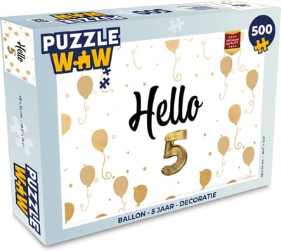 Puzzel Ballon - 5 jaar - Decoratie - Legpuzzel - Puzzel 500 stukjes