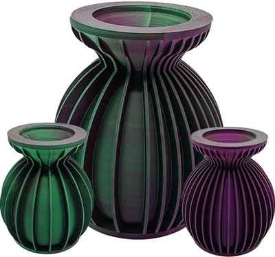 Elin moderne vaas – Decoratieve vaas - Groen / Paars - 3d geprinte vaas – geschikt voor droogbloemen - 20CM