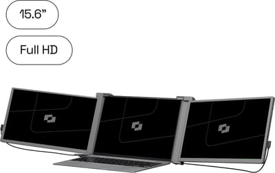 Screenmate® Expand Portable Monitor 15,6” - Portable Monitor Full HD + HDR - Draagbare Monitor met Beschermhoes - Extra Scherm Laptop - Draagbaar Beeldscherm - Grijs