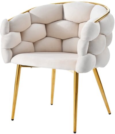 Stoel Luxe Stoel Fauteuil 50 x 47 x 80 Cm Beige Fluweel Verguld Metaal Voor Woonkamer Eetkamer Make Up Hoek Met Bubble Design Moderne Stijl Vervangbare Rugleuning