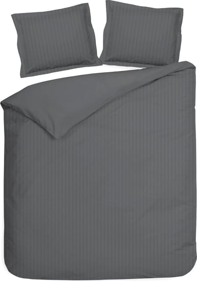 Heckettlane Classic-Anthracite Dekbedovertrek Banda 240x200-220 cm + 2 slopen 60x70 cm, gemaakt van 100% Katoen-Satijn