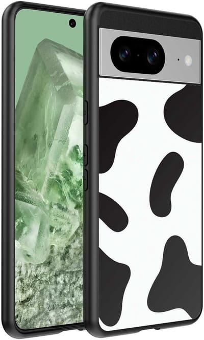 Geschikt voor Google Pixel 8 Telefoonhoesje met Koeienvlekken Opdruk - TPU Backcover Case With Cow Patches Design - Smartphonica geschikt voor Google Pixel 8