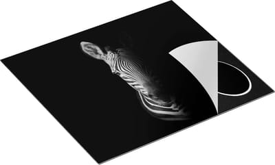 Chefcare Inductie Beschermer Halve Zebra - Zwart Wit - 60x50 cm - Afdekplaat Inductie - Kookplaat Beschermer - Inductie Mat