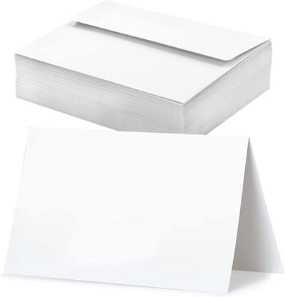 100 Stuks Witte Cadeaukaart Enveloppen A6 - Lege Wenskaarten met Enveloppen voor Bruiloften, Feestjes en Zakelijke Doeleinden