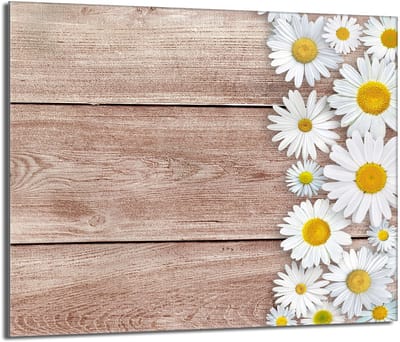 TMK ArtDeko - Glazen Beschermplaat - 60x52 - Houtmotief