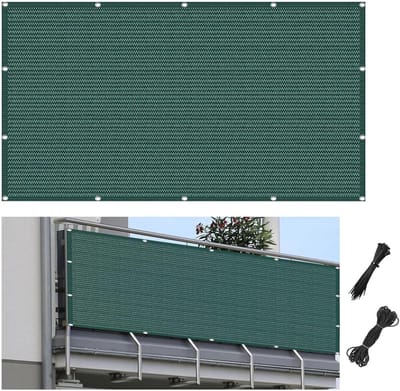 Praktische Inkijkbescherming 180 x 560 cm - Makkelijk Te Installeren Privacyscherm Voor Tuinhek of Balkon - Donkergroen