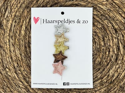Mini clip - baby haarspeldjes setje 14 - mini - 2cm groot - voor de eerste lokjes haar - alligator clip - sterretjes - glitters - kerst - feestdagen - zilver/goud/bruin/roze