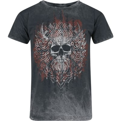 Outer Vision T-shirt - Viking Skull - S tot 4XL - voor Mannen - grijs